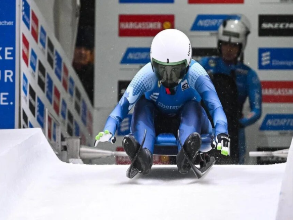 Russian Oleski participates in the New York Luge World Cup