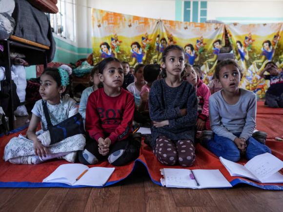 Gaza children are returning to school after almost two years without formal education