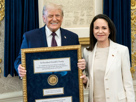 Machado hands the Nobel Peace Prize to Trump, but the Nobel Foundation says it cannot be transferred