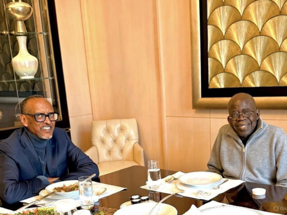 Tinubu of Nigeria and Kagame talk about international issues