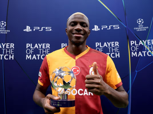 Osimhen leads the rankings for Champions League Player of the Match