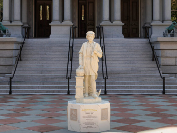 White House Unveils Christopher Columbus Statue In a recent cultural initiative by the Trump administration