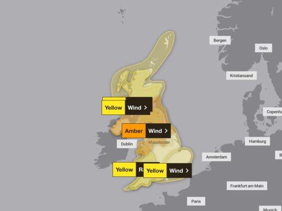 UK prepares for the impact of strong winds as they move across the northern regions