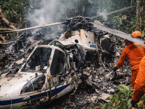 Eight Lives Lost in Helicopter Crash in West Kalimantan, Indonesia