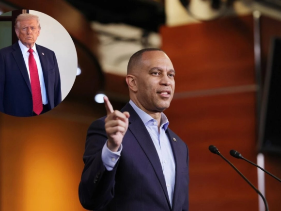 Hakeem Jeffries responds to Trump’s “deranged rant” and legal threats, asking, “What’s wrong with you, bro?”