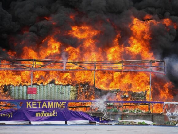Myanmar discards heroin, meth, and other illegal drugs worth $600 million