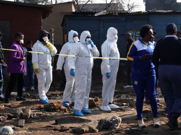 Twelve people were killed and nine were hurt in a shooting at the Johannesburg Settlement