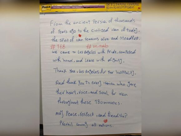 Iran left a note of thanks in the LA locker room following their draw with Belgium