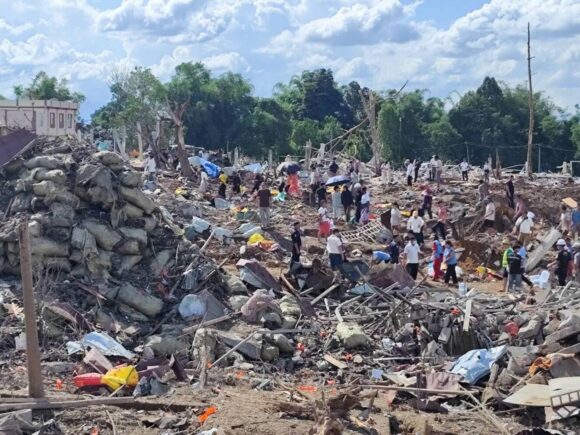 46 people have lost their lives as an explosion devastates hundreds of homes in a village in Myanmar